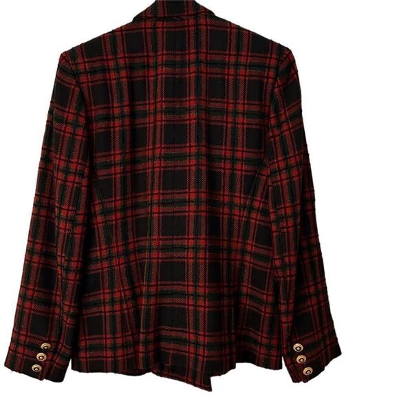 Pendleton Double Breasted Red Wool Plaid Blazer| Size 6 - Picture 7 of 7